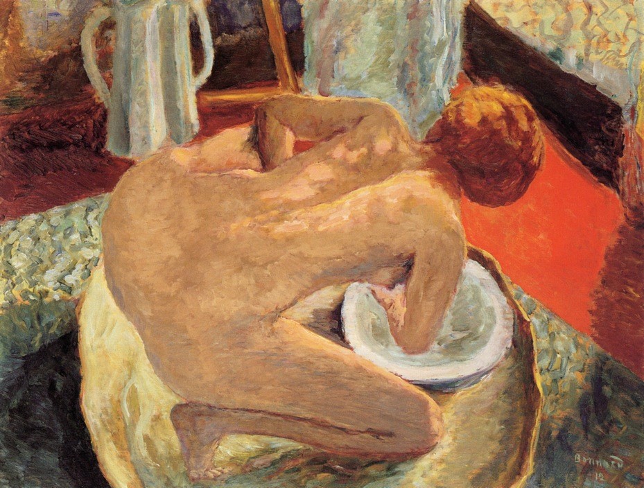 Woman in a Tub (also known as Nude Crouching in a Tub) by Pierre Bonnard
