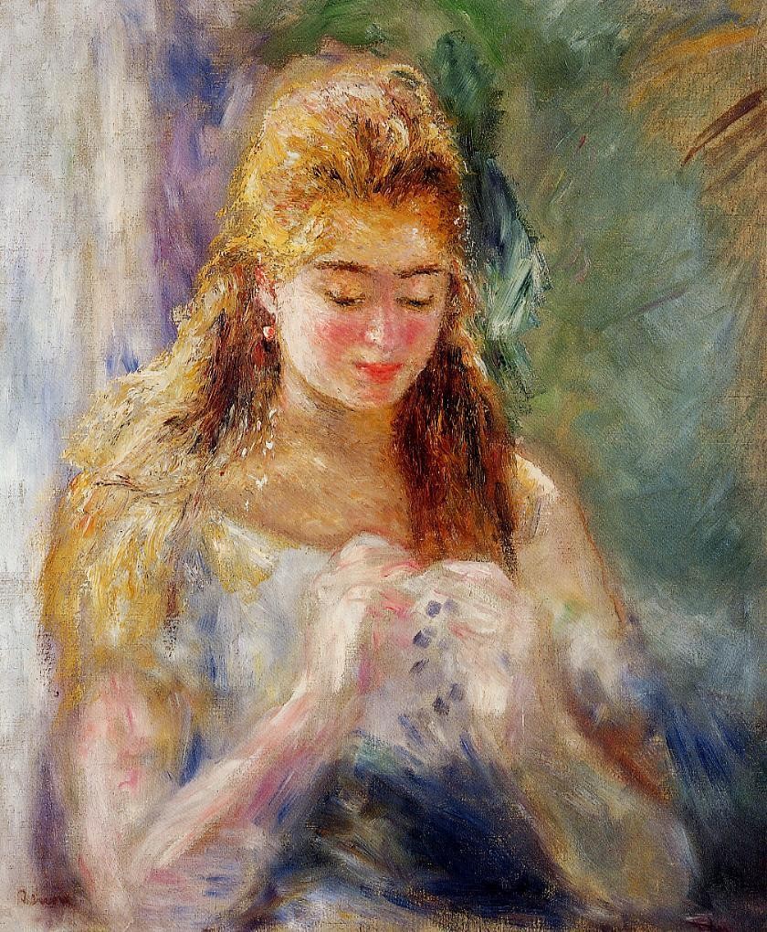 A Needlewoman by Pierre-Auguste Renoir