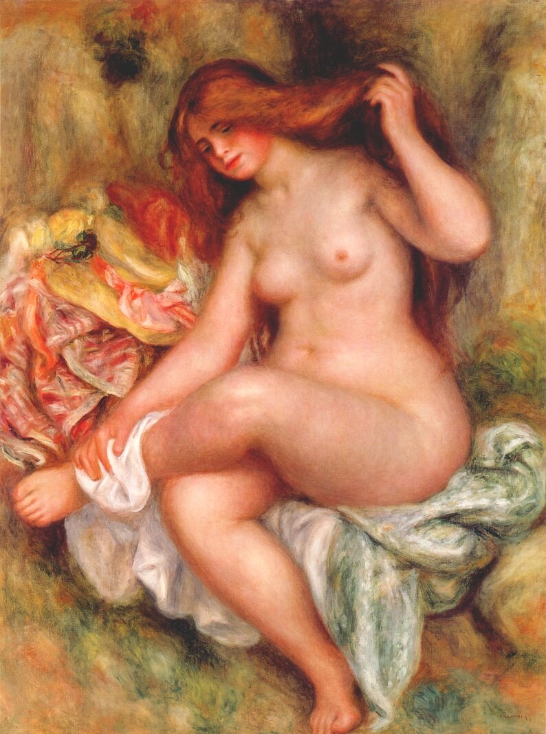 A Seating Bather by Pierre-Auguste Renoir