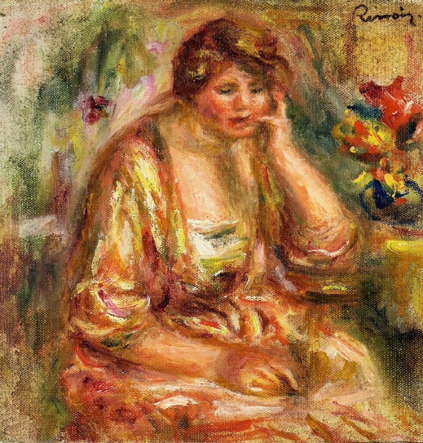 Andree in a Pink Dress by Pierre-Auguste Renoir