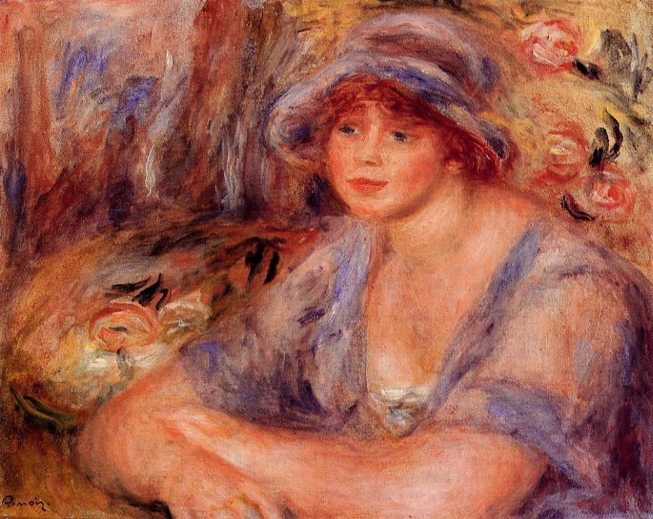 Andree in Blue (Andree Heurschling) by Pierre-Auguste Renoir