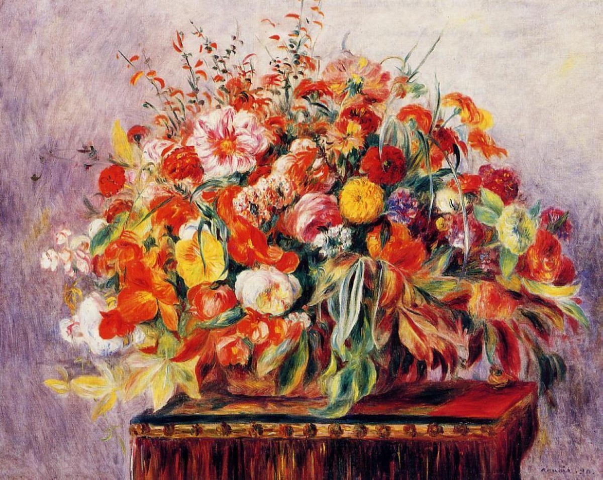 Basket of Flowers by Pierre-Auguste Renoir