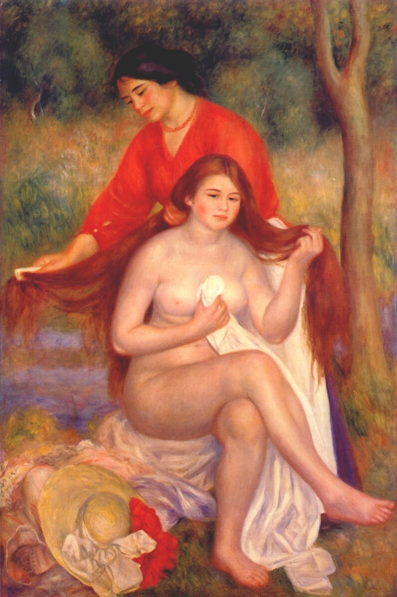 Bather and maid (The Toilet) by Pierre-Auguste Renoir
