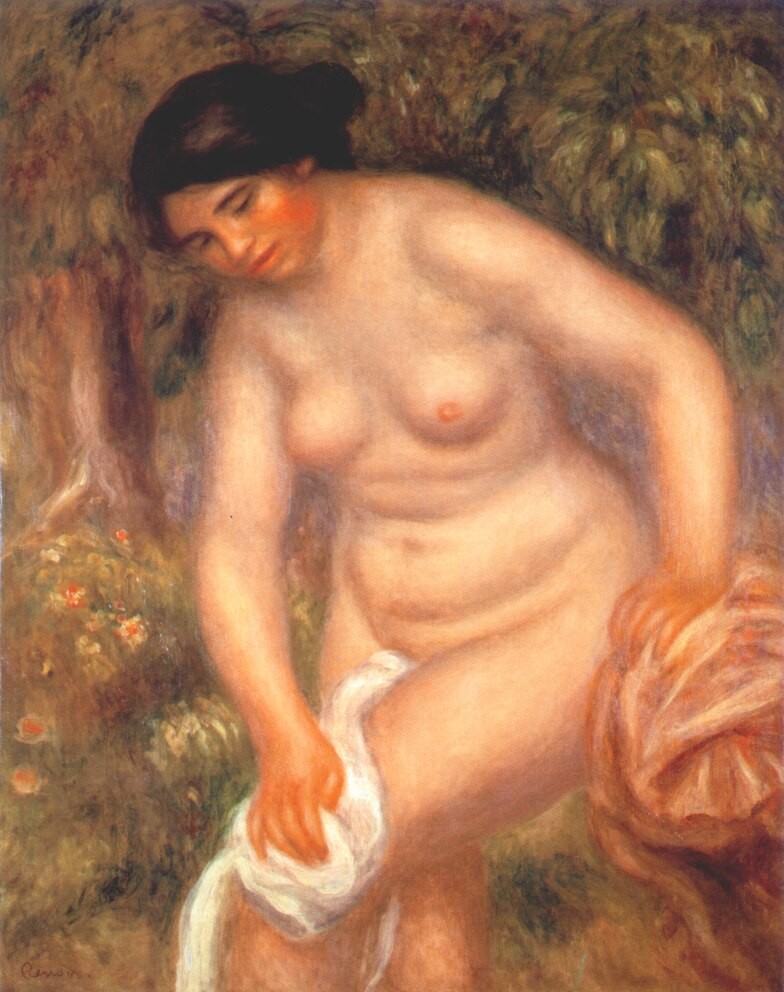 Bather drying herself by Pierre-Auguste Renoir