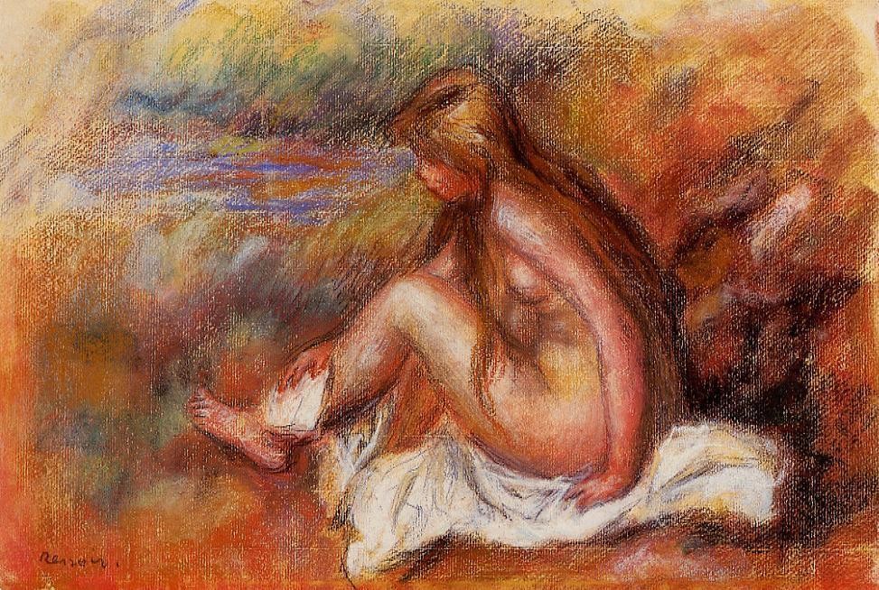 Bather Seated by the Sea by Pierre-Auguste Renoir