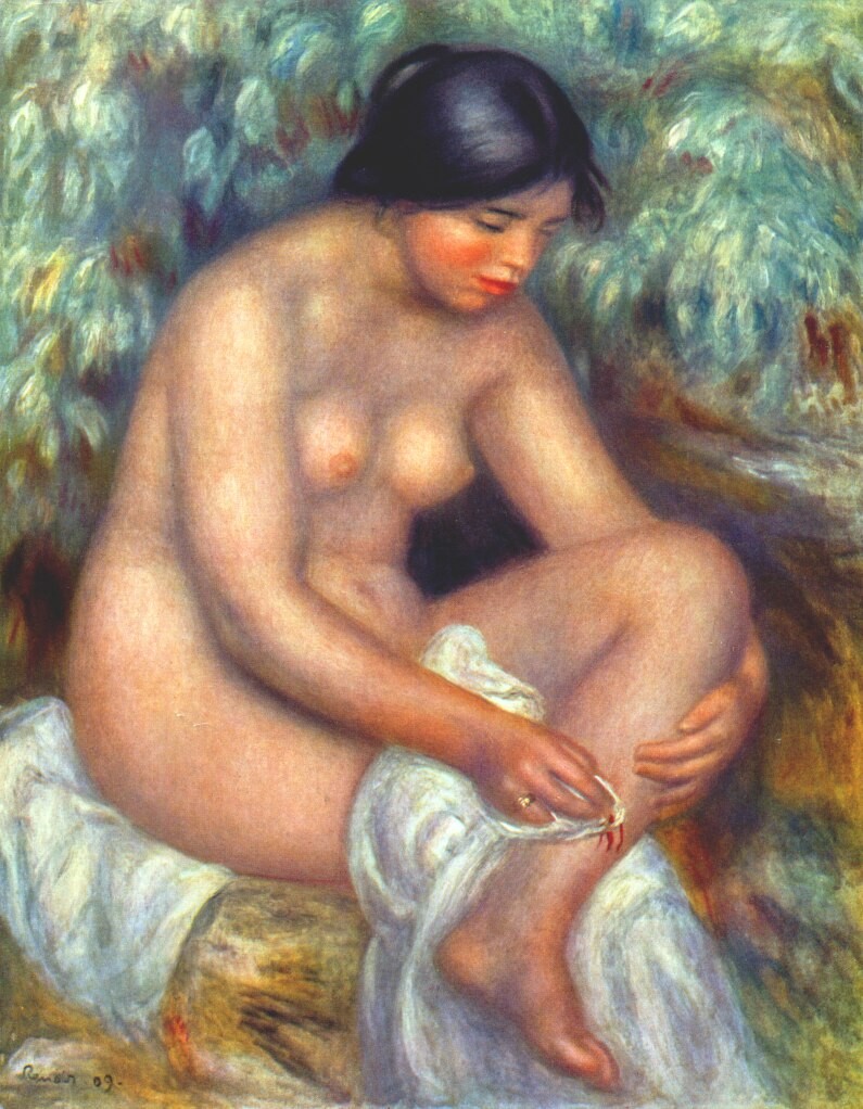 Bather wiping a wound by Pierre-Auguste Renoir