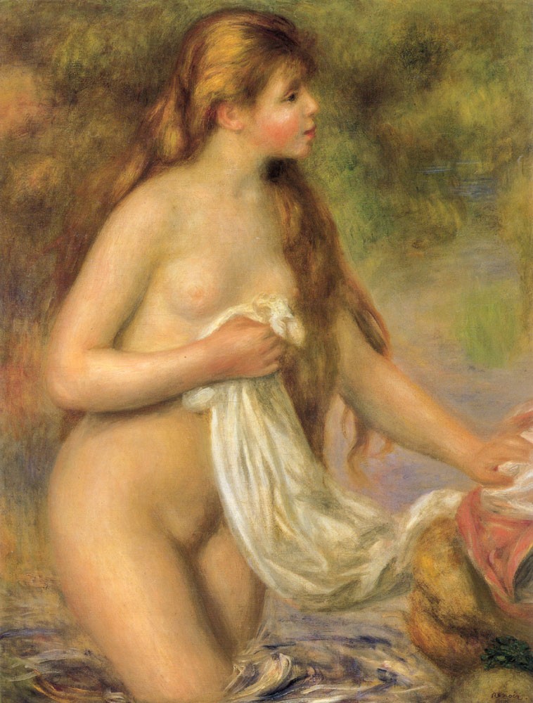 Bather with Long Hair by Pierre-Auguste Renoir