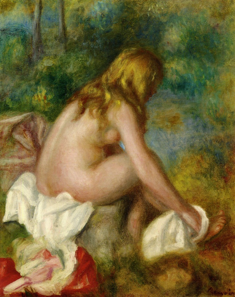 Bather, Seated Nude by Pierre-Auguste Renoir