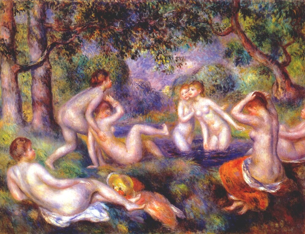 Bathers in the forest by Pierre-Auguste Renoir