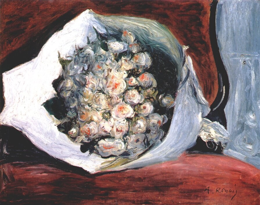 Bouquet in a theater box by Pierre-Auguste Renoir