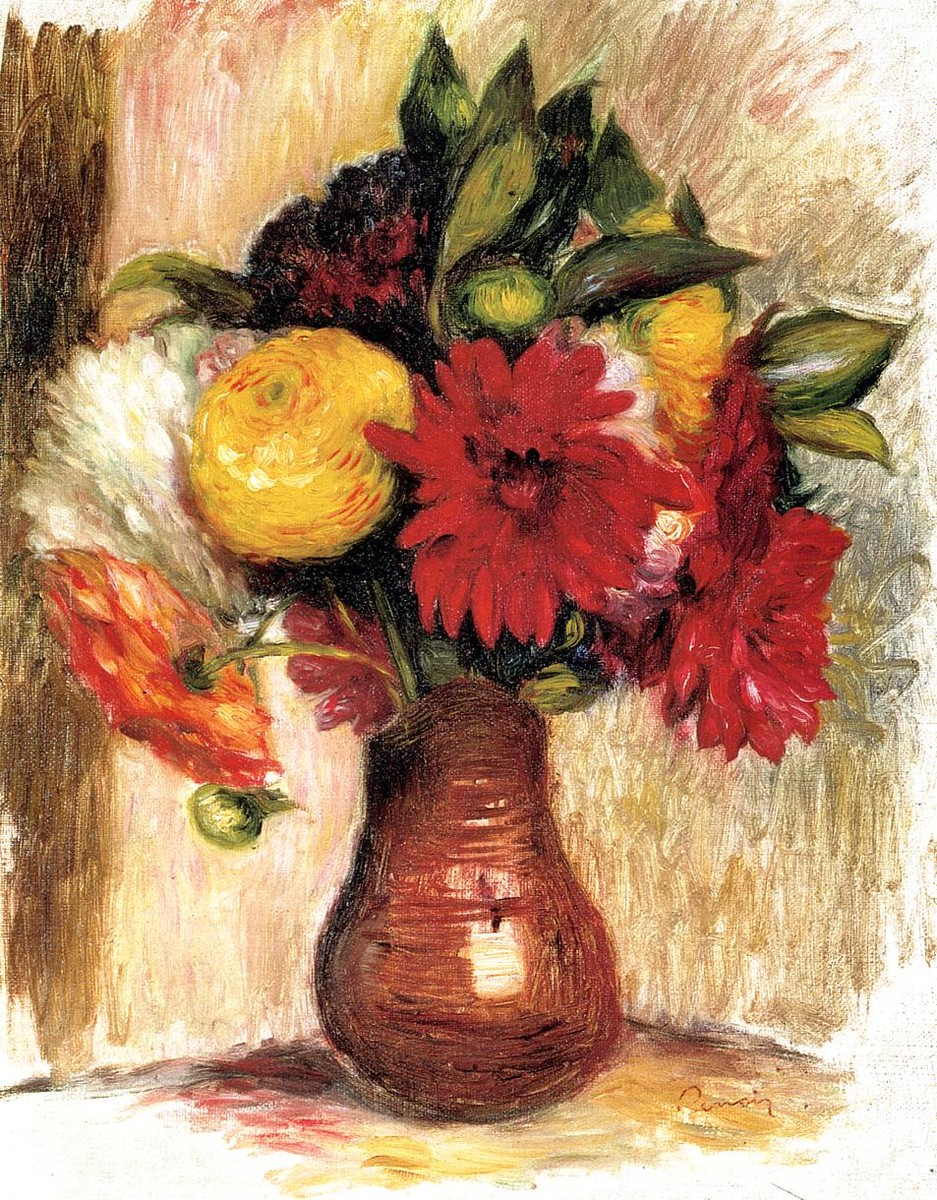 Bouquet of Flowers in an Earthenware Pitcher by Pierre-Auguste Renoir