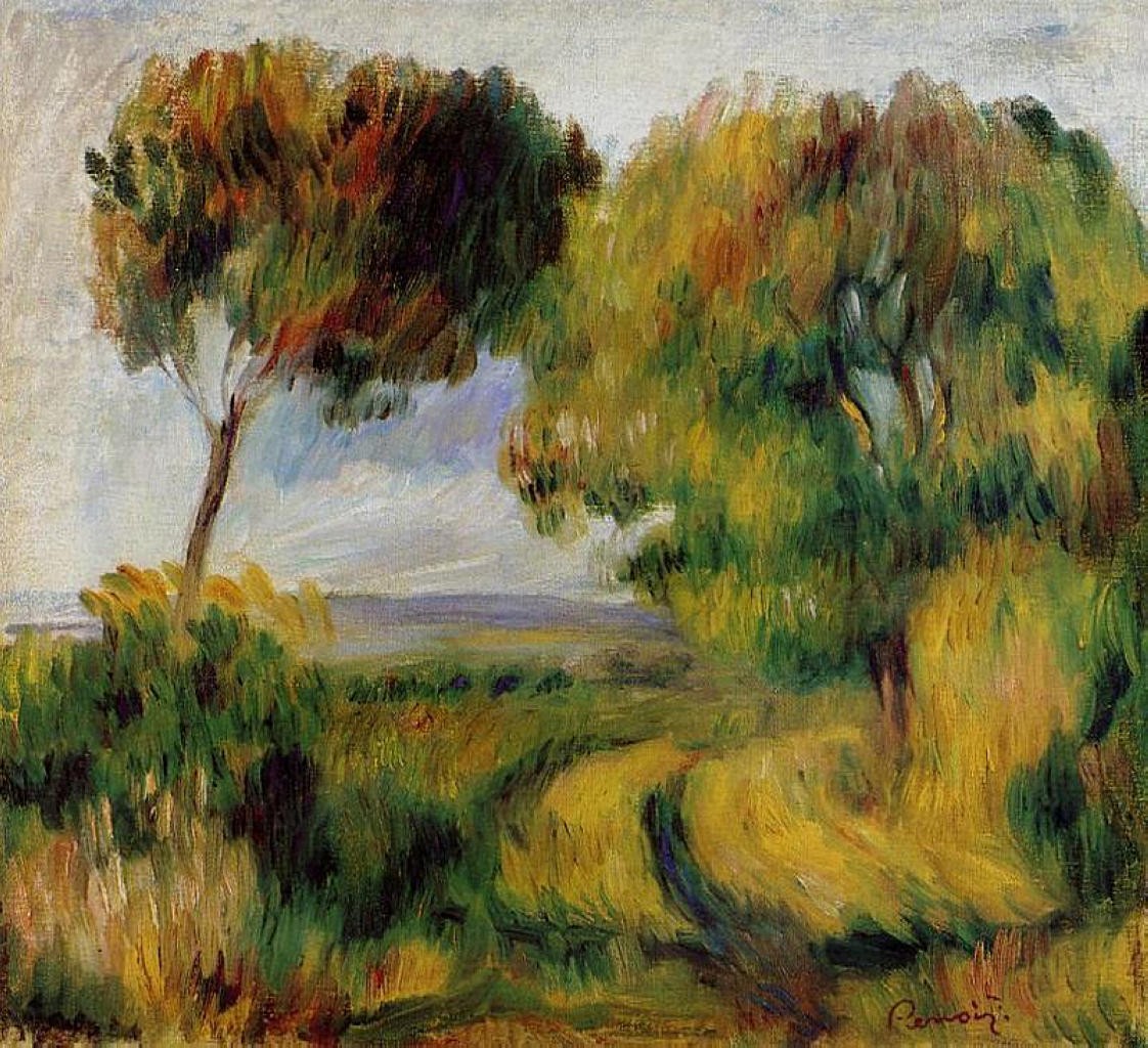 Breton Landscape Trees and Moor by Pierre-Auguste Renoir