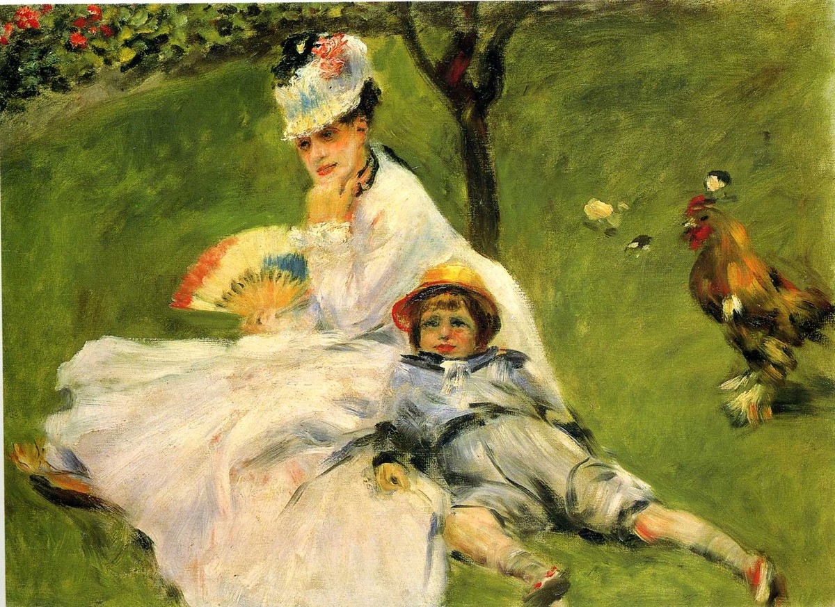Camille Monet and Her Son Jean in the Garden at Argenteuil by Pierre-Auguste Renoir