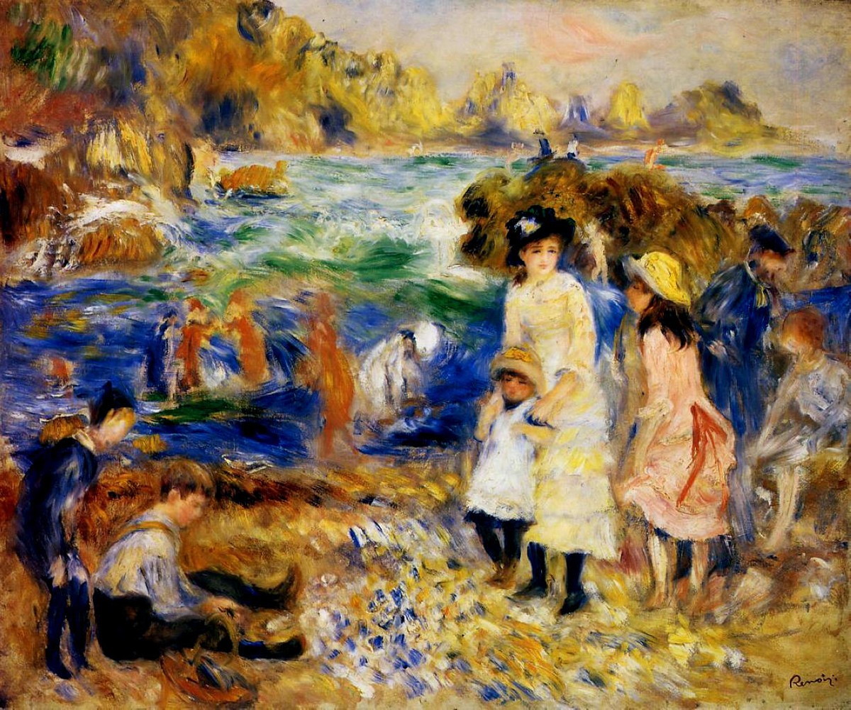 Children by the Sea in Guernsey by Pierre-Auguste Renoir