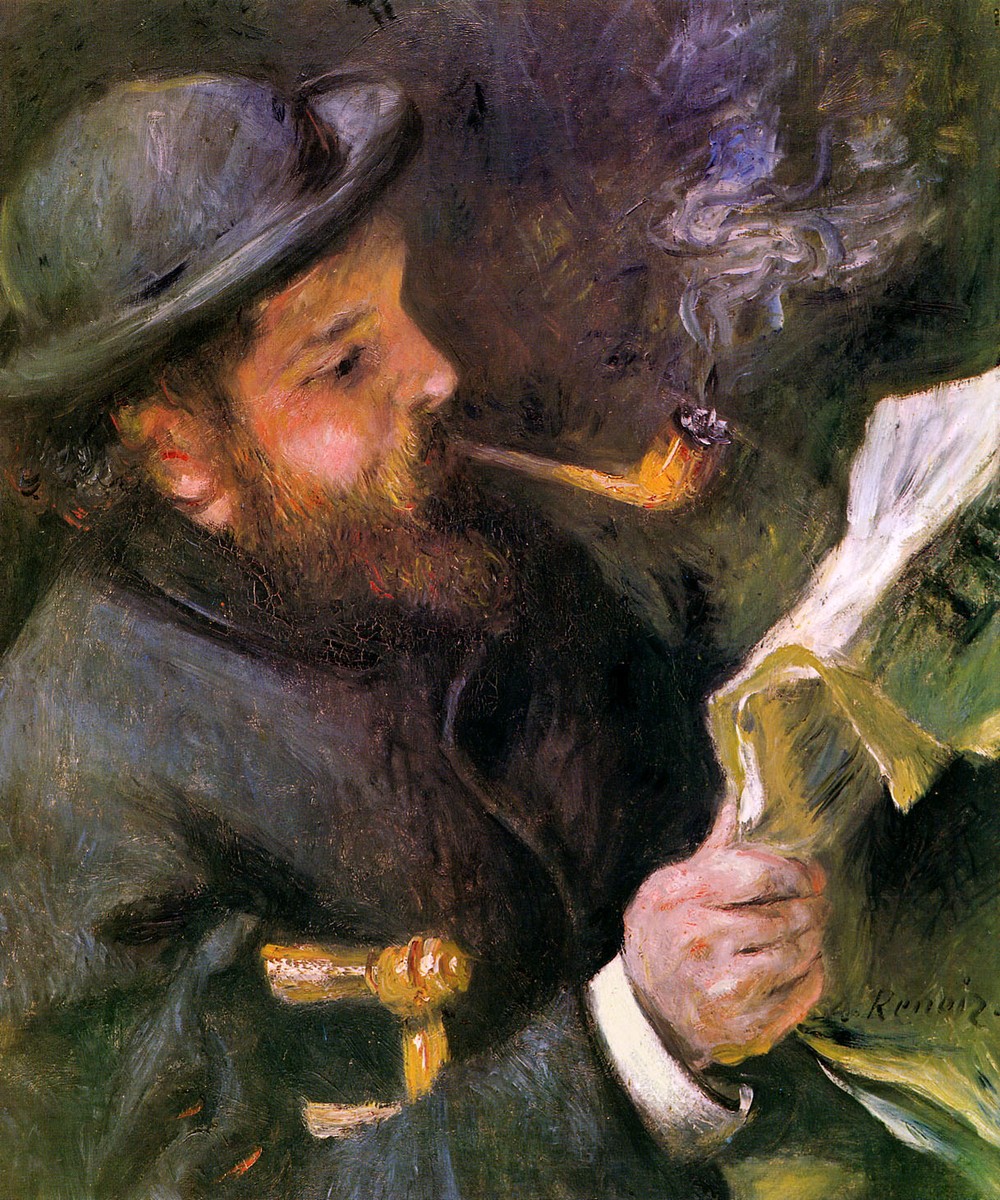 Claude Monet Reading by Pierre-Auguste Renoir