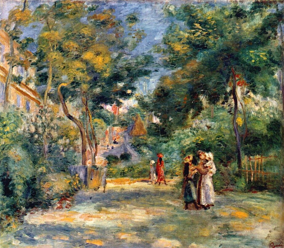Figures in a Garden by Pierre-Auguste Renoir