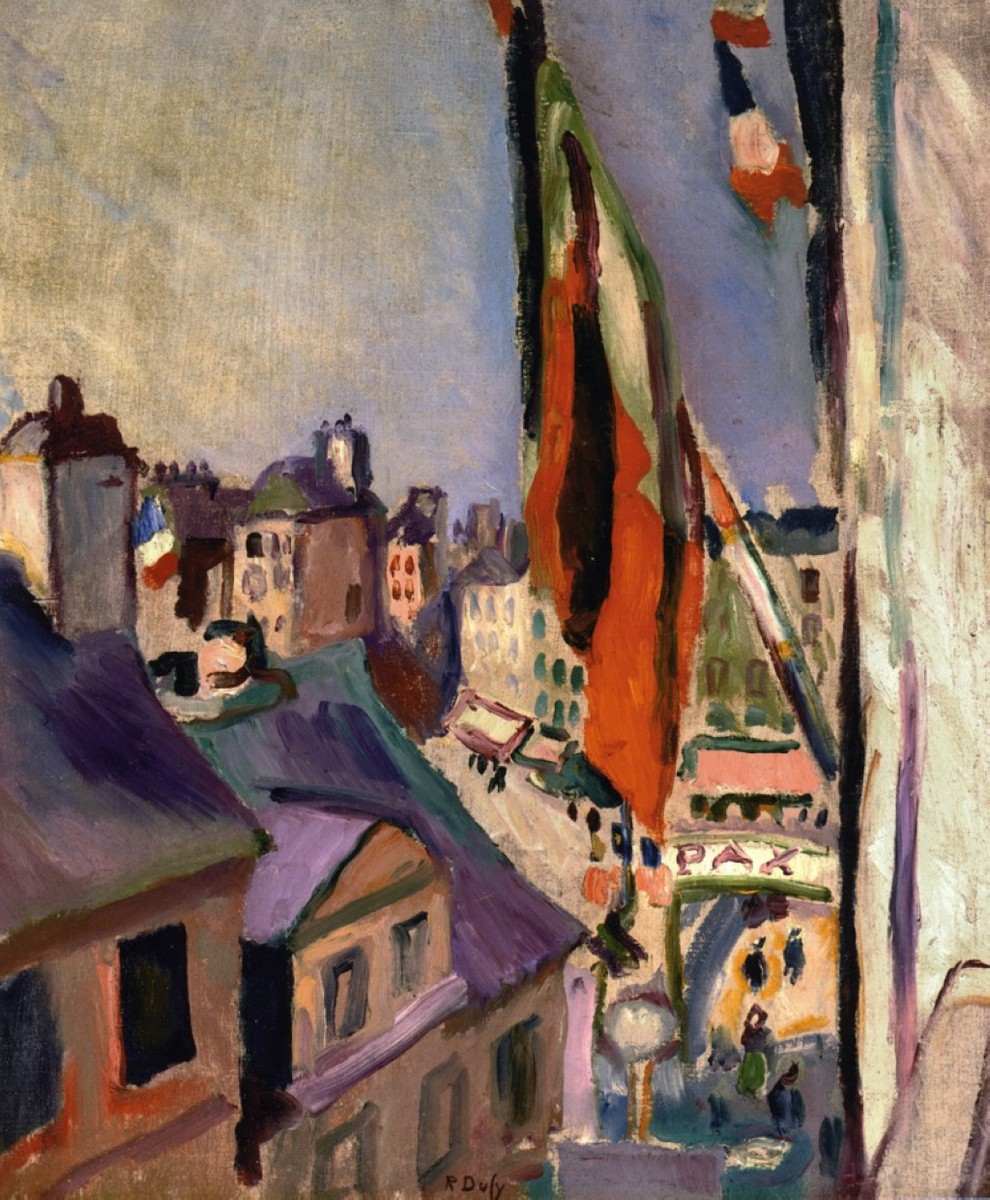 Flag Decorated Street by Pierre-Auguste Renoir