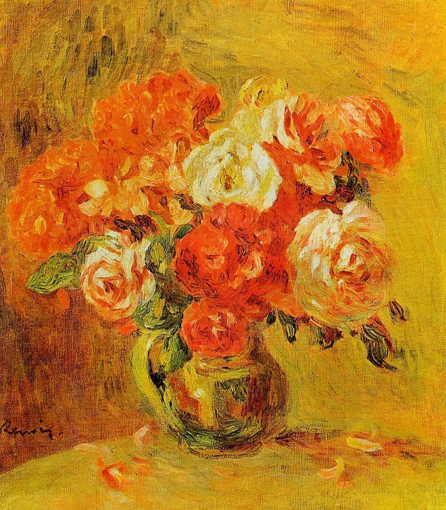Flowers in a Vase by Pierre-Auguste Renoir