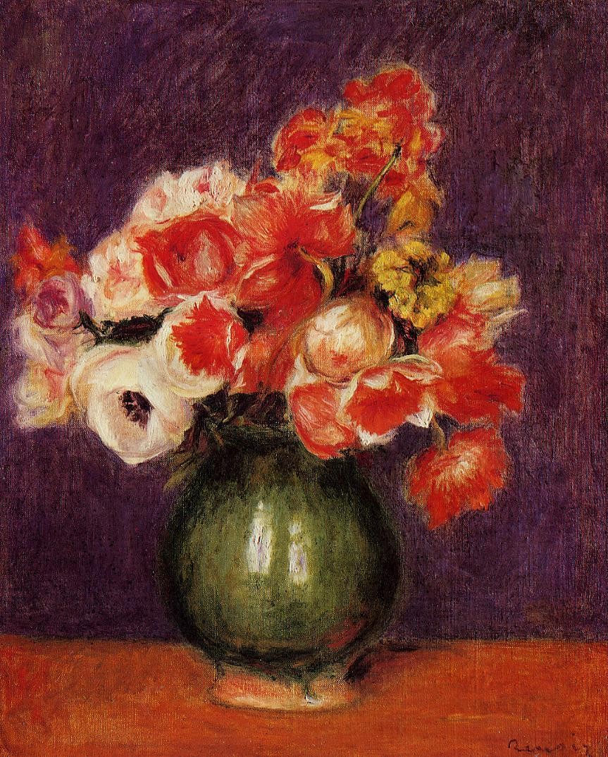 Flowers in a Vase by Pierre-Auguste Renoir