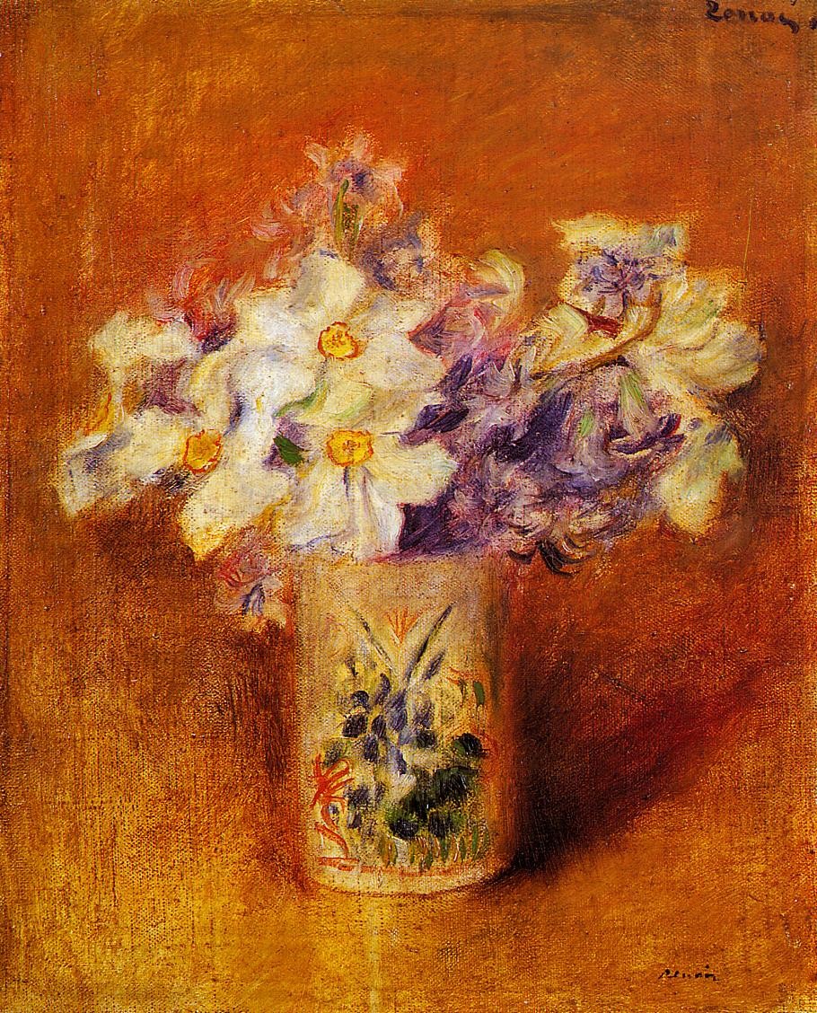Flowers in a Vase by Pierre-Auguste Renoir