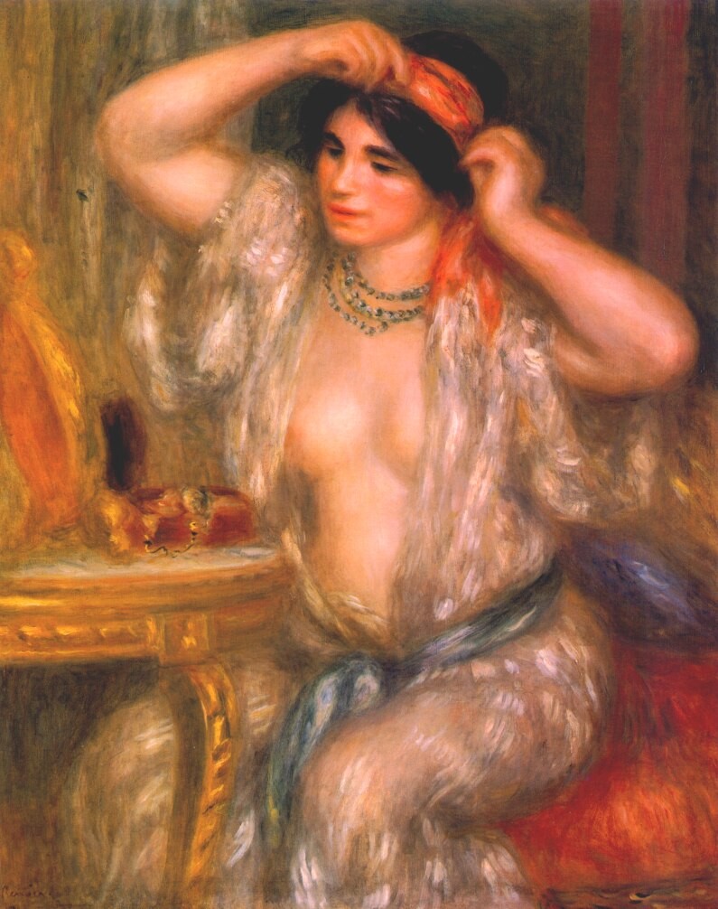Gabrielle at the mirror by Pierre-Auguste Renoir
