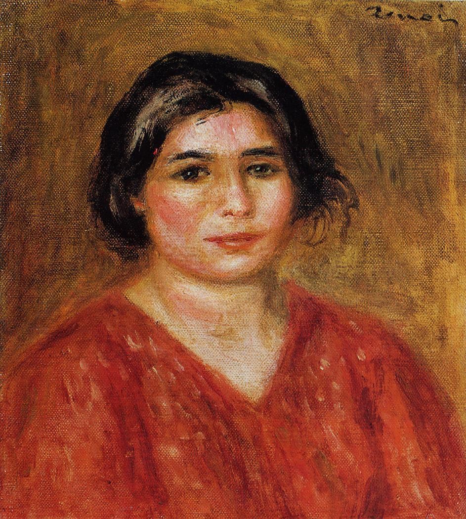 Gabrielle in a Red Blouse by Pierre-Auguste Renoir