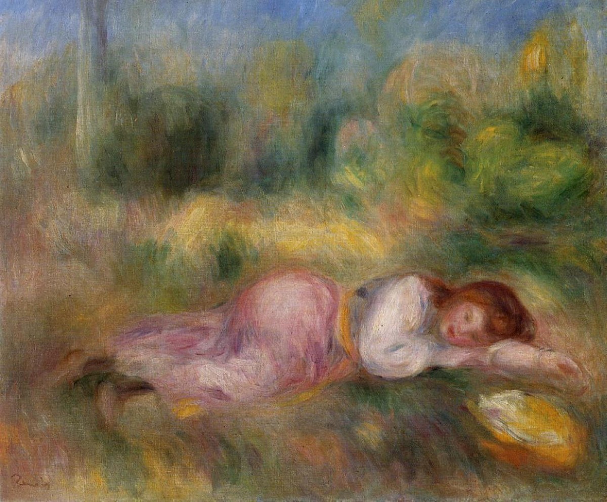 Girl Streched out on the Grass by Pierre-Auguste Renoir