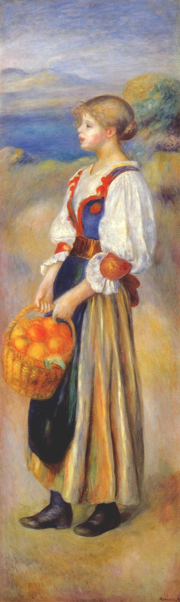 Girl with a basket of oranges by Pierre-Auguste Renoir