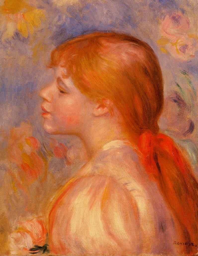 Girl with a Red Hair Ribbon by Pierre-Auguste Renoir