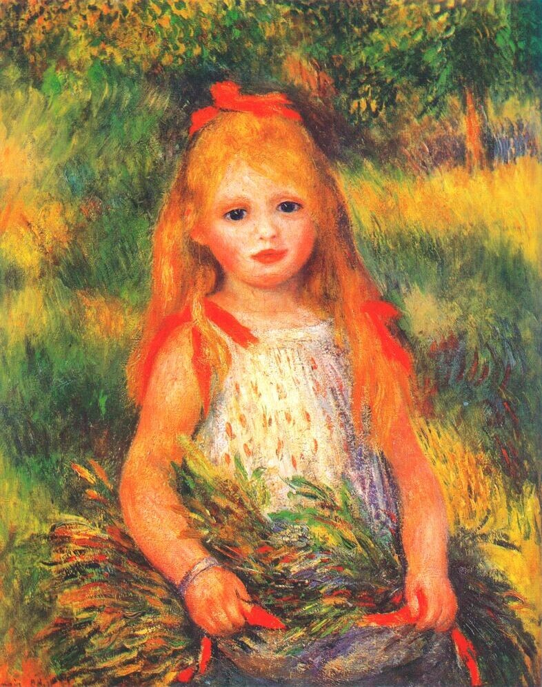 Girl with Flowers by Pierre-Auguste Renoir