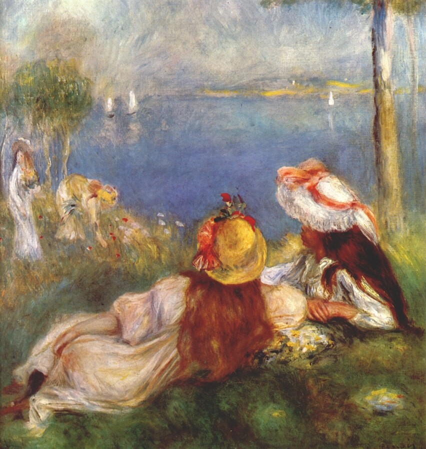 Girls on the seashore by Pierre-Auguste Renoir