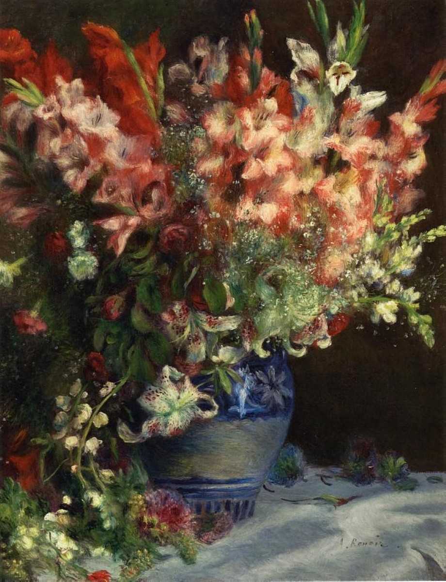 Gladiolas in a Vase by Pierre-Auguste Renoir