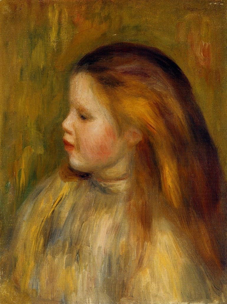 Head of a Little Girl in Profile by Pierre-Auguste Renoir