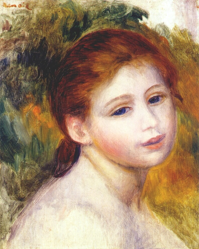 Head of a woman by Pierre-Auguste Renoir