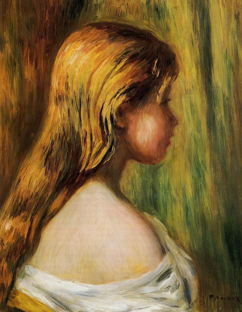 Head of a Young Girl by Pierre-Auguste Renoir