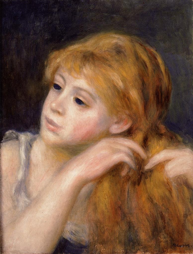 Head of a Young Woman by Pierre-Auguste Renoir