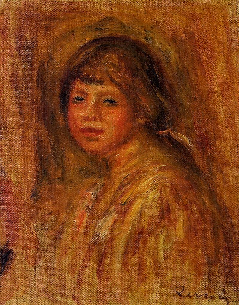 Head of a Young Woman by Pierre-Auguste Renoir