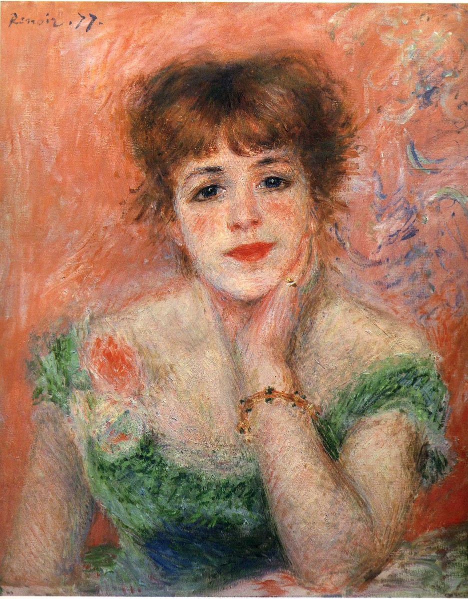 Jeanne Samary in a Low Necked Dress by Pierre-Auguste Renoir