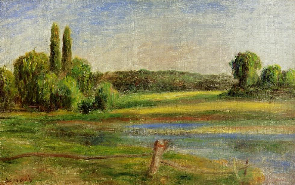 Landscape with Fence by Pierre-Auguste Renoir