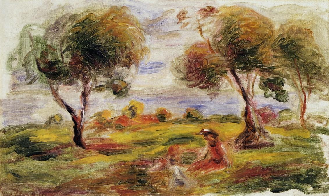 Landscape with Figures at Cagnes by Pierre-Auguste Renoir