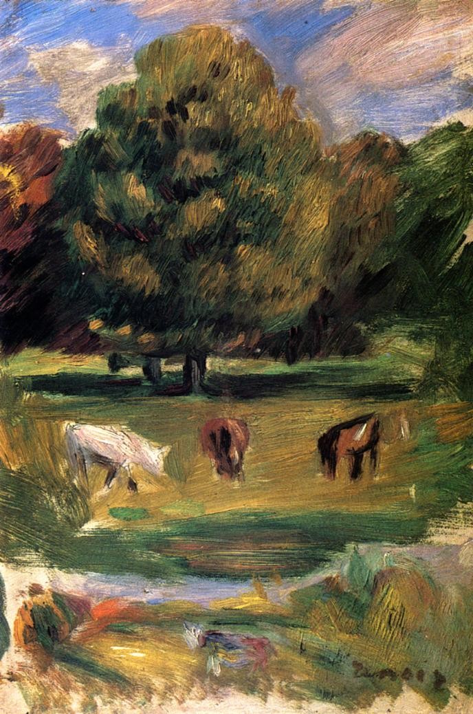 Landscape with Horses by Pierre-Auguste Renoir