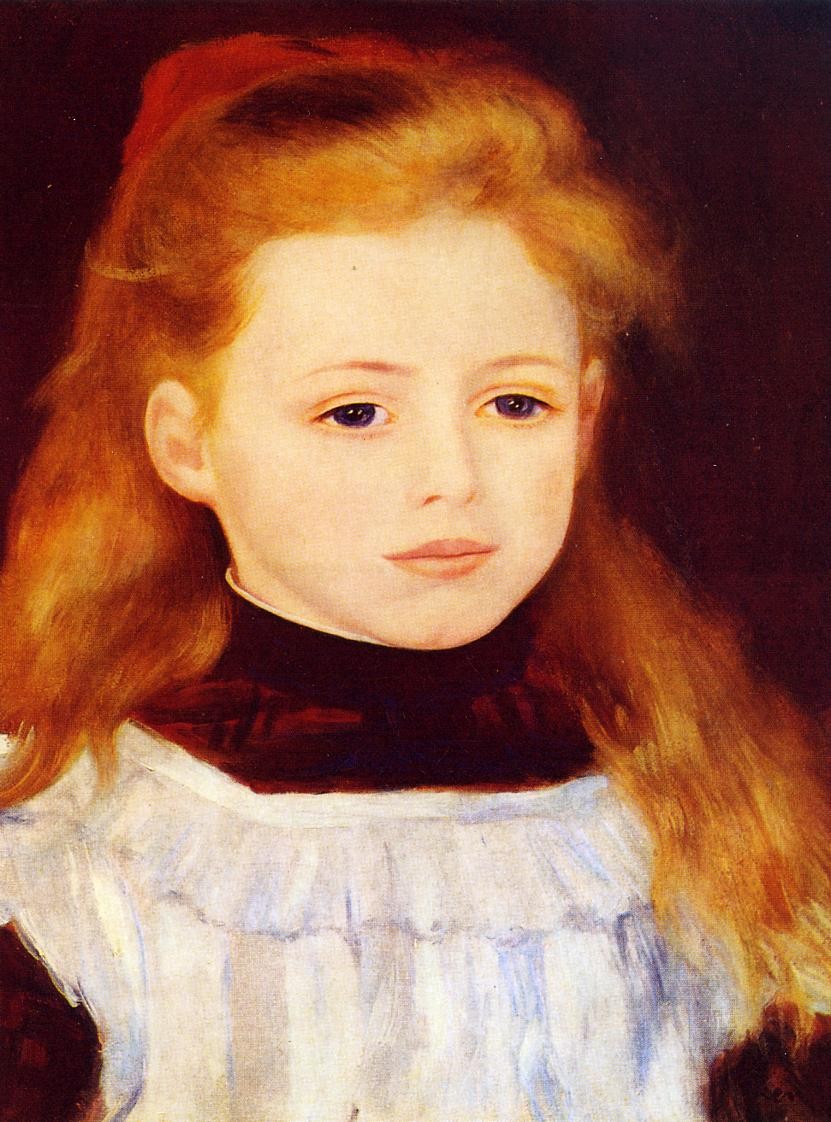 Little Girl in a White Apron (Portrait of Lucie Berard) by Pierre-Auguste Renoir