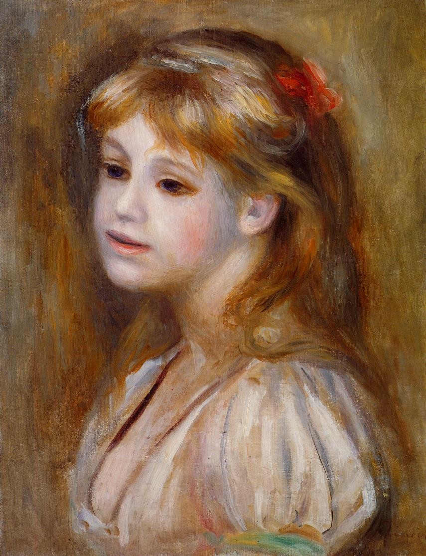Little Girl with a Red Hair Knot by Pierre-Auguste Renoir