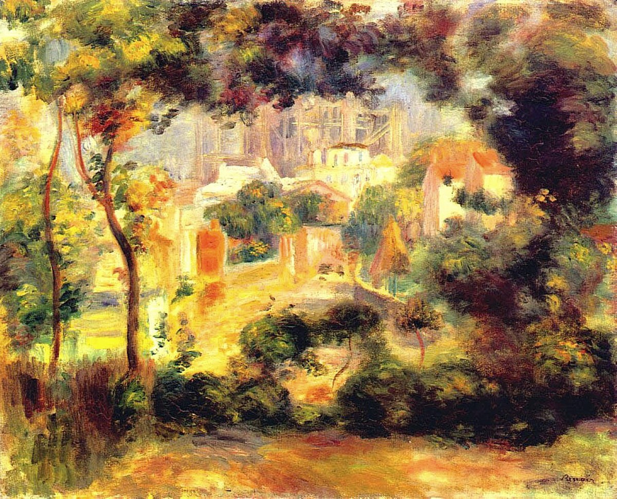Looking out at the Sacre Coeur by Pierre-Auguste Renoir