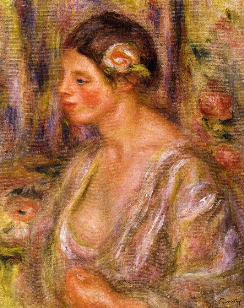 Madeline wearing a Rose by Pierre-Auguste Renoir