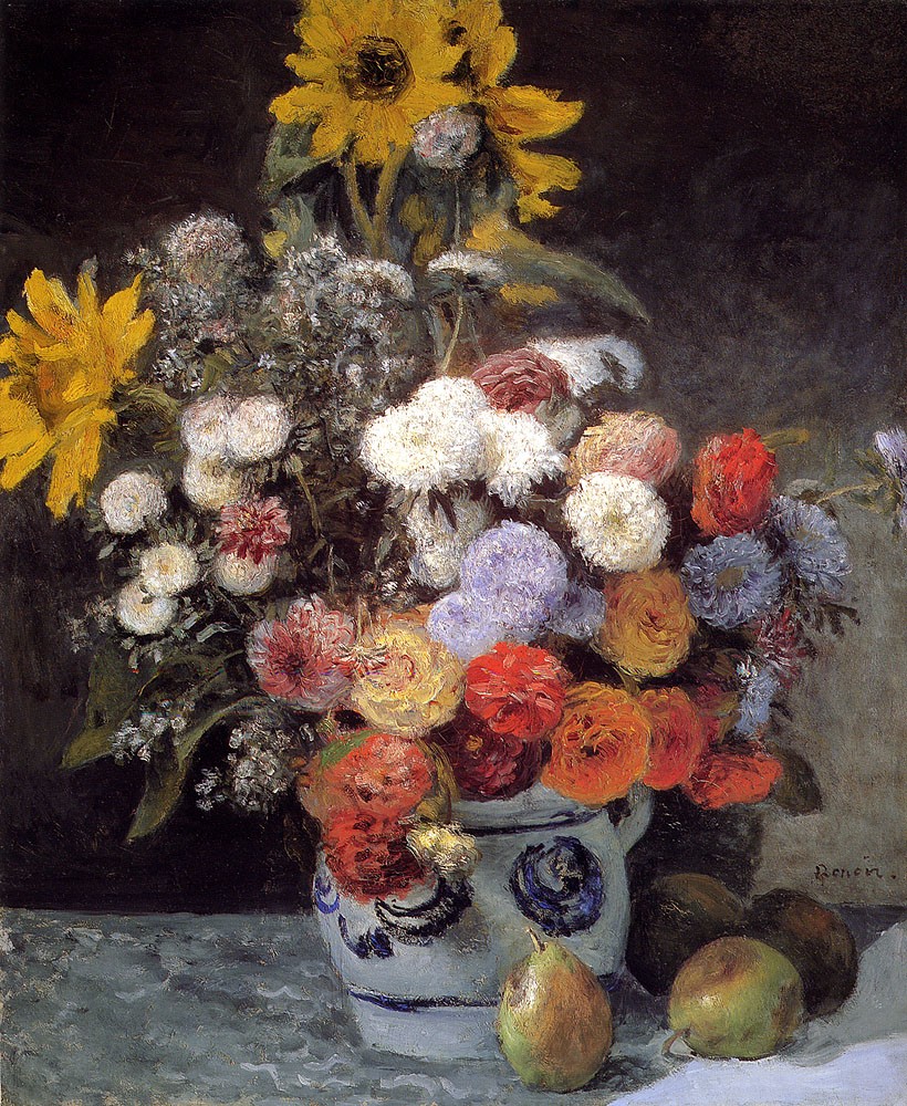 Mixed Flowers In An Earthware Pot by Pierre-Auguste Renoir