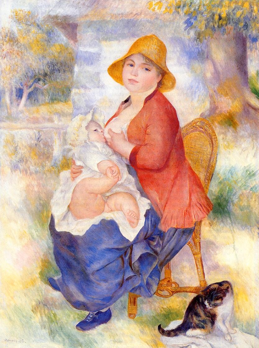 Motherhood (Woman Breast Feeding Her Child) by Pierre-Auguste Renoir