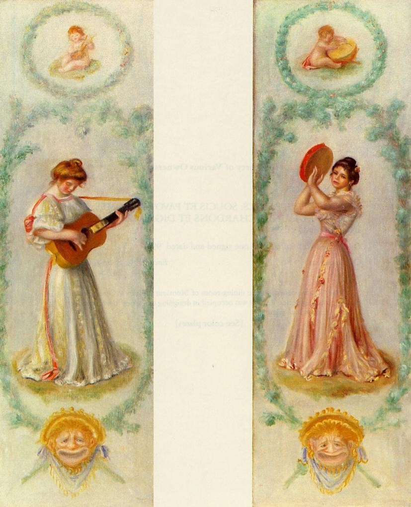 Music (two paintings) by Pierre-Auguste Renoir
