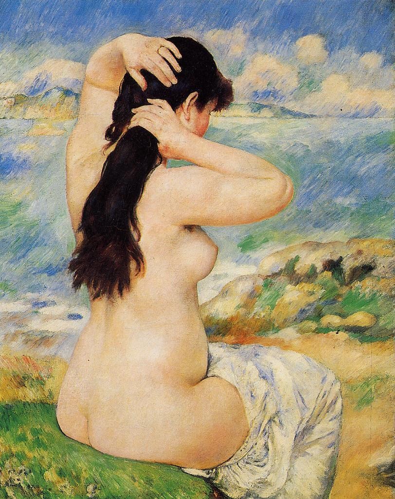 Nude Fixing Her Hair by Pierre-Auguste Renoir