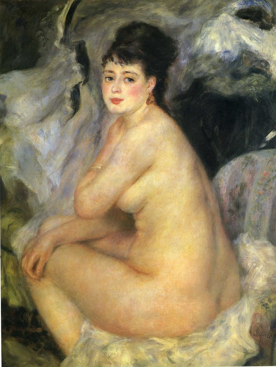 Nude Seated on a Sofa by Pierre-Auguste Renoir